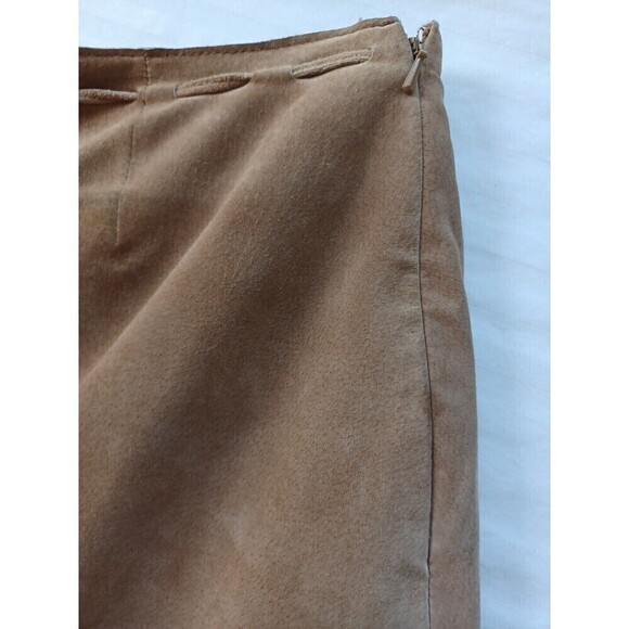 Express vintage 90's brown suede skirt sz1/2 floral hem detail zip side bow boho - Picture 6 of 10